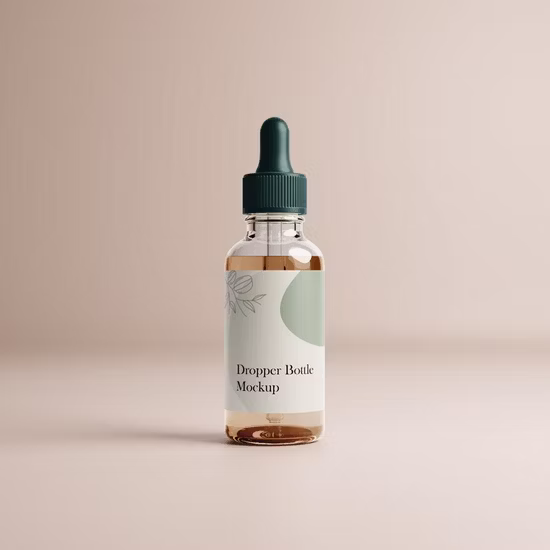 20ml Round Shoulder Glass Dropper Bottle Small Frosted Glass Essential Oil Bottle